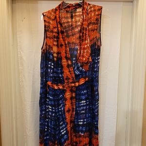 BCBG Maxzaria sleeveless sheer midi dress